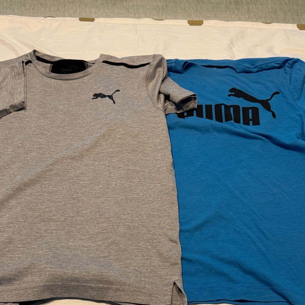 Puma Gray and Blue Logo T-Shirts